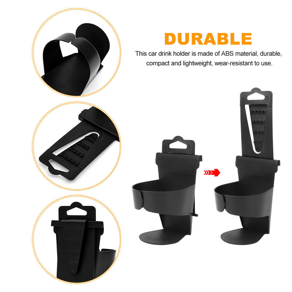2x Black Cup Drink Bottle Holders Stand for Car-Truck Interior Door Window Dash