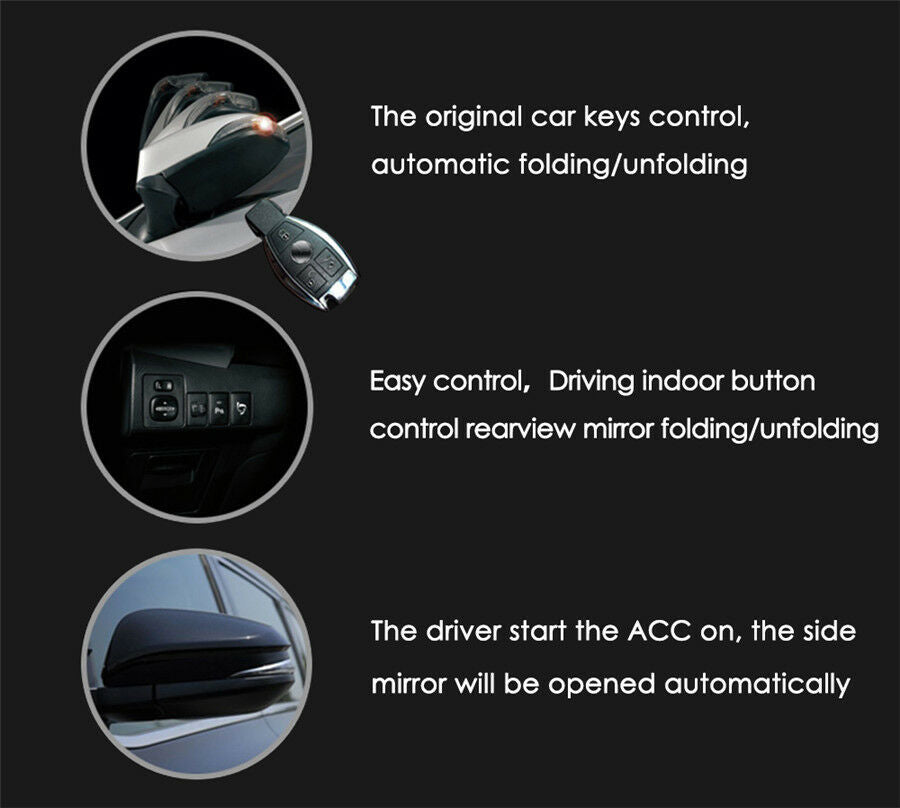 Universal Auto Side Rear View Mirror Folding Folded Closer System Modules Useful