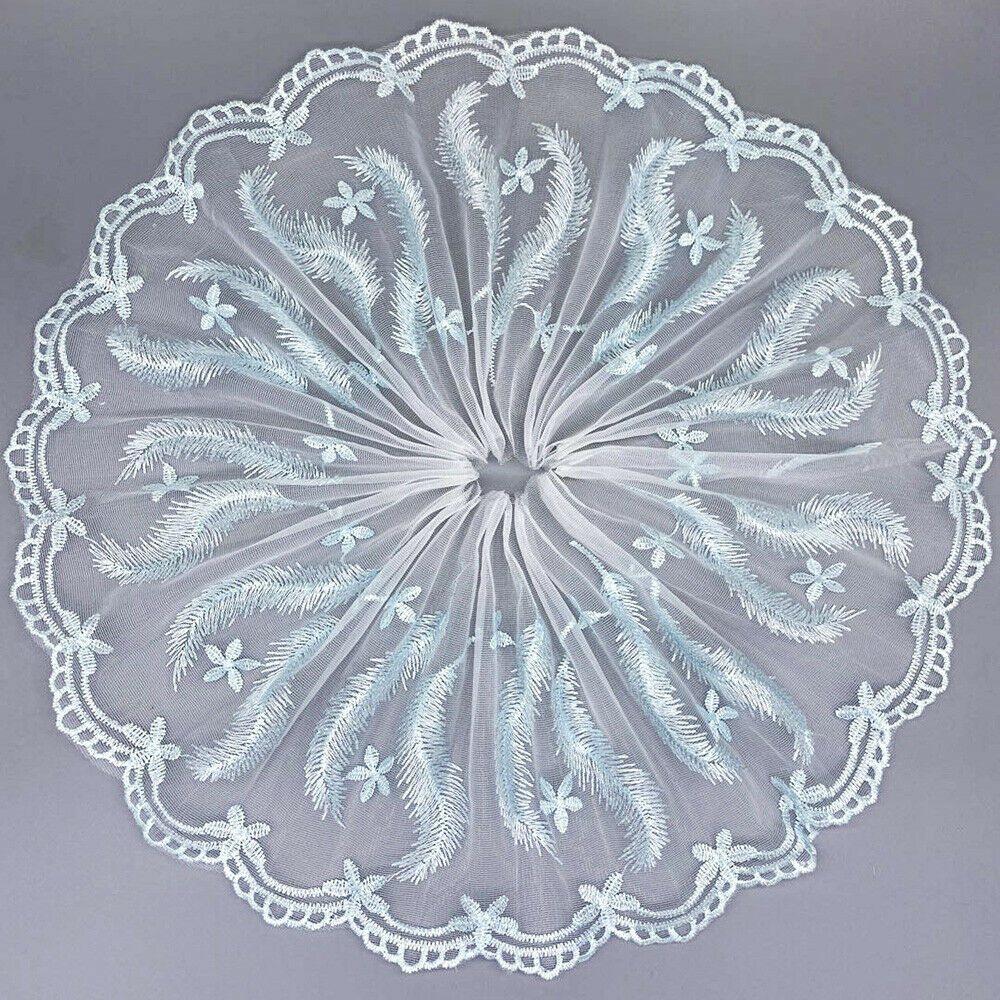 2 Yards Embroidered Lace Trim Feather Fringe Clothing Wedding Dress Sewing DIY