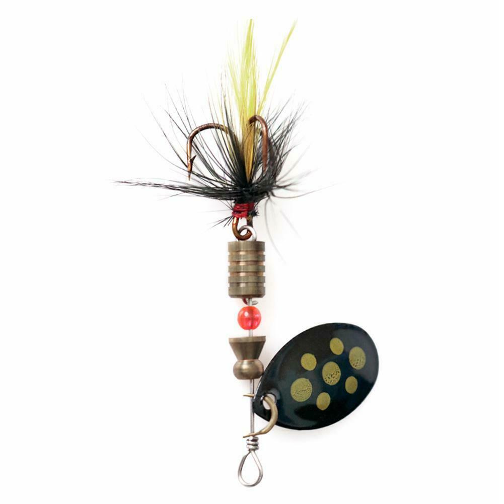2pcs Spinner Bait Sequin Spoon Wobble Hook Artificial Bait Fishing Tackle @