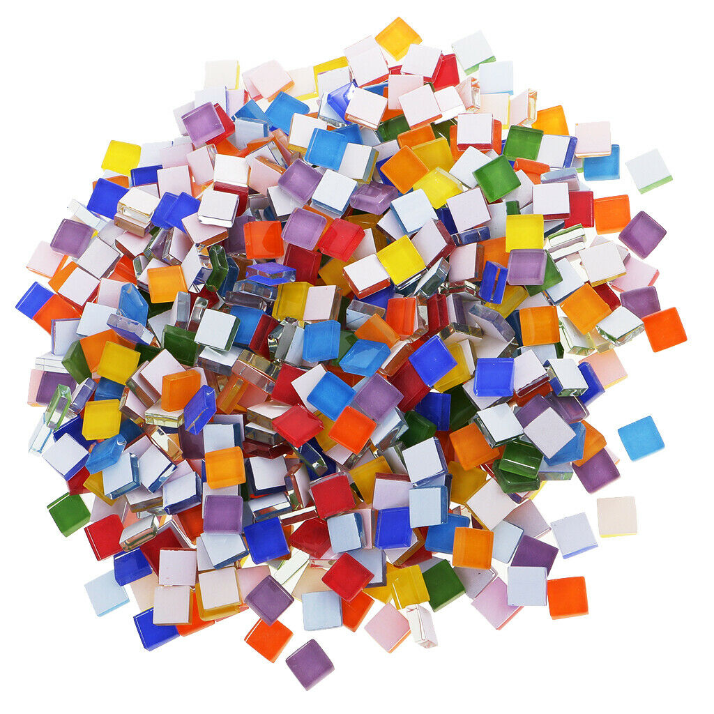 390x Mixed Color Square Glass Mosaic Tiles Tessera for Mosaic Making 10x10mm