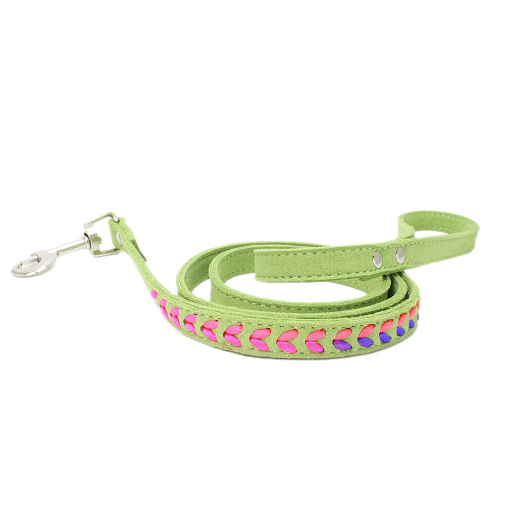 Colorful Weave Pet Dog Leash Leads Walking Traction Rope Cord Light Green S