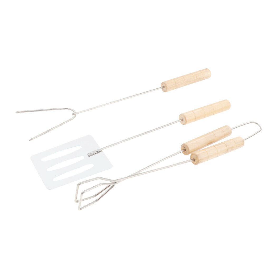 Outdoor Camping BBQ Fork Shovel Food Clamp Clip Cooking Utensils