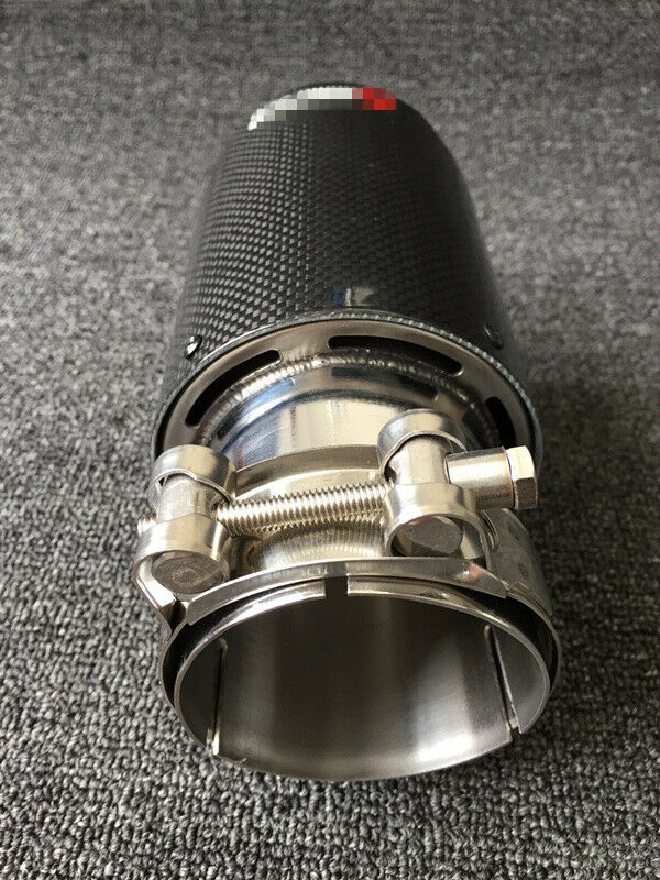 Glossy Real Carbon Fiber Car SUV Exhaust Pipe Muffler End Tips For Car 63mm-89mm