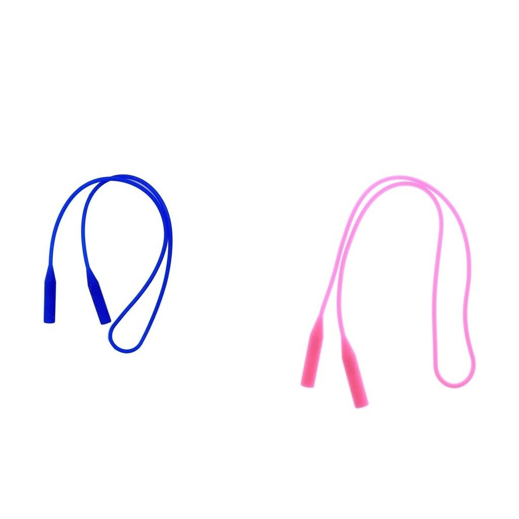 2pcs Adjustable Silicone Eyeglasses Rope Chains Sunglasses Lanyard String Holder