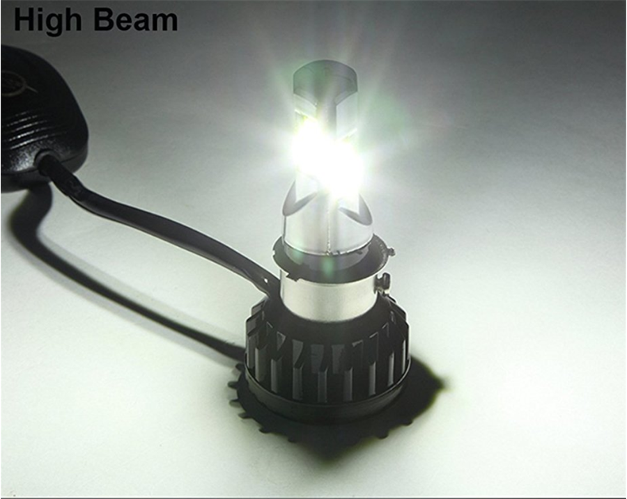 Motorcycle H4 White LED Headlight Bulb 35W 12V For Hi / Lo Beam Light Universal