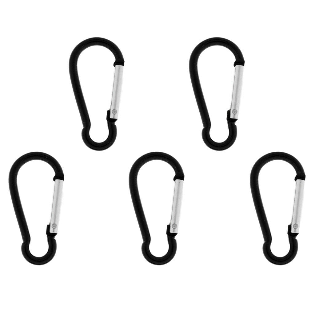 5x Aluminum Spring Carabiner Snap Hook Hanger Keychain Hiking Tool Quickdraw