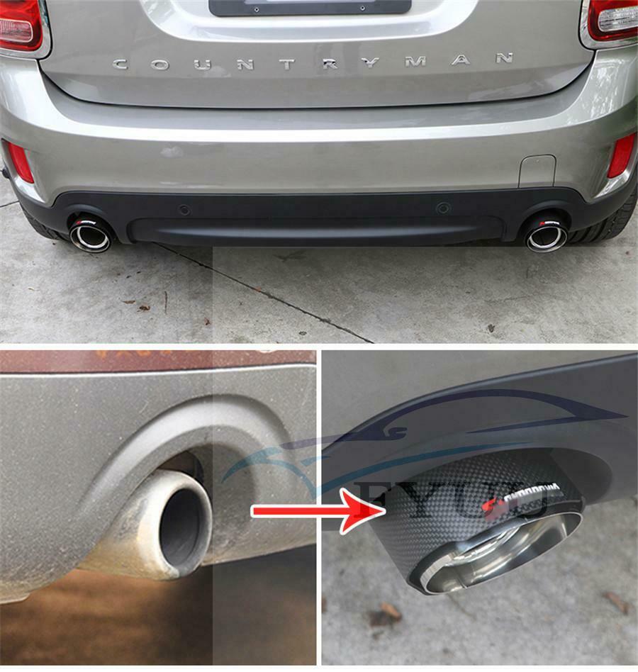 Titanium Black Carbon fiber Exhaust Muffler Tail Pipes Fit For Bmw Benz Glossy
