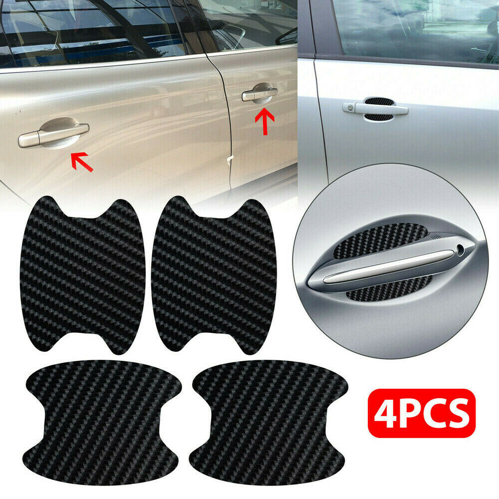4Pcs Carbon Fiber Car SUV Door Handle Protector Film Anti-Scratch Covers Guard