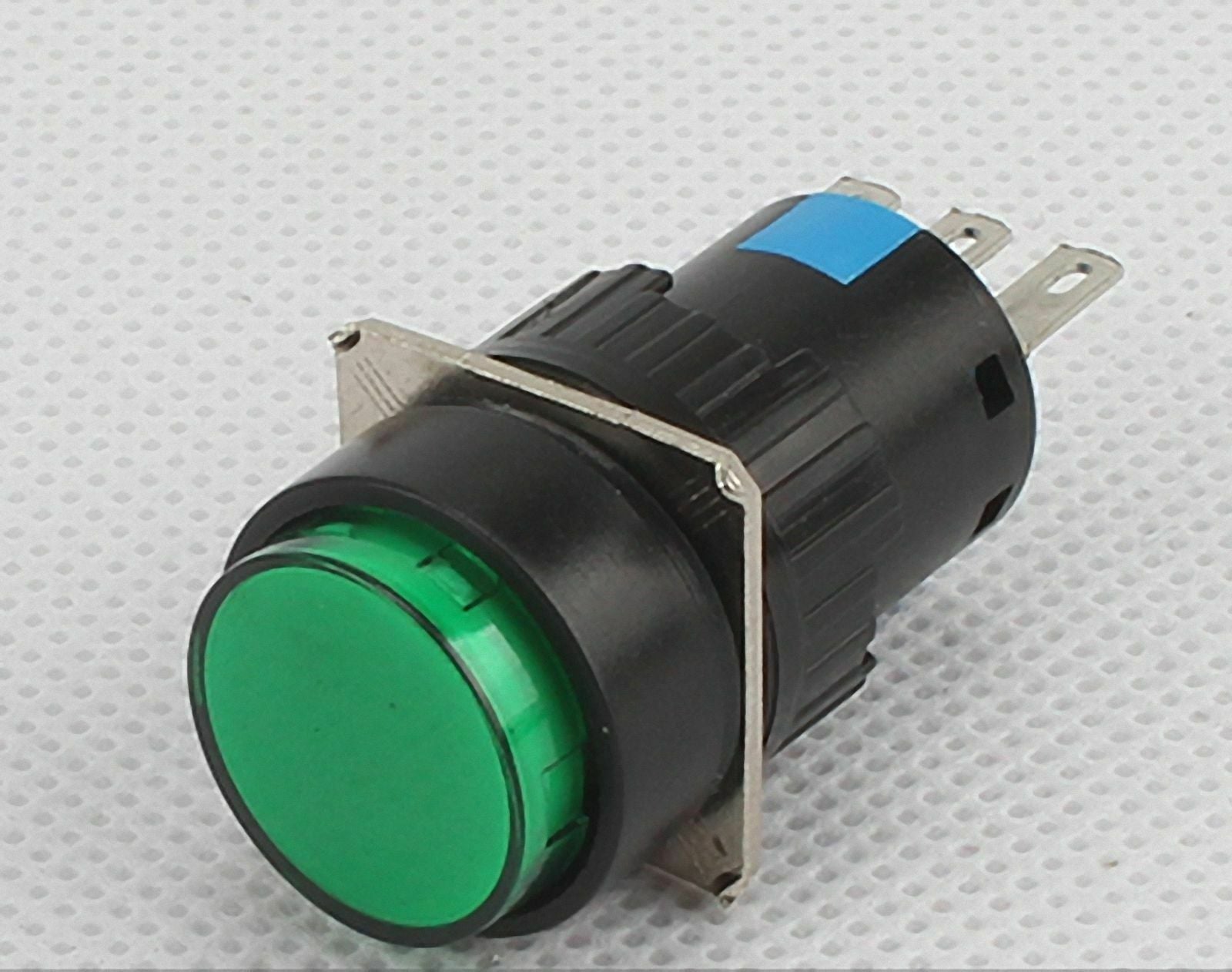 2Pcs 3 Pin 16mm Round Green Sign Open/Closed Automatic Reset Button Switch3
