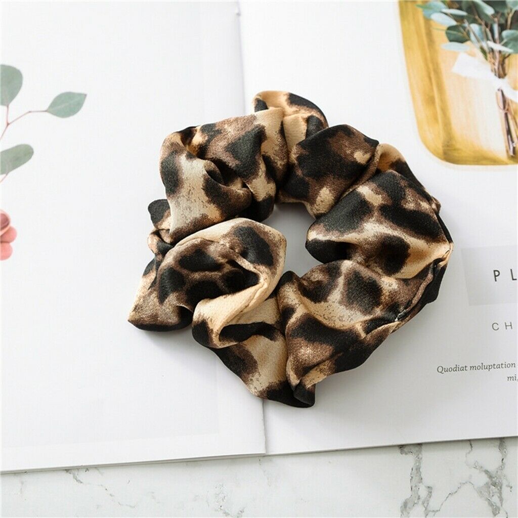 9x Womens Leopard Print Hair Scrunchies Rubber Hair Band Elastic Hair Ties