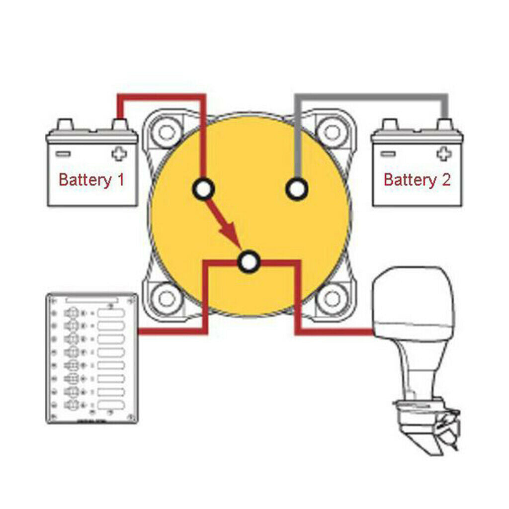 12V/24V Dual Battery Selector Switch Shut 3 Speed Marine Boat ON-Off 68x68mm