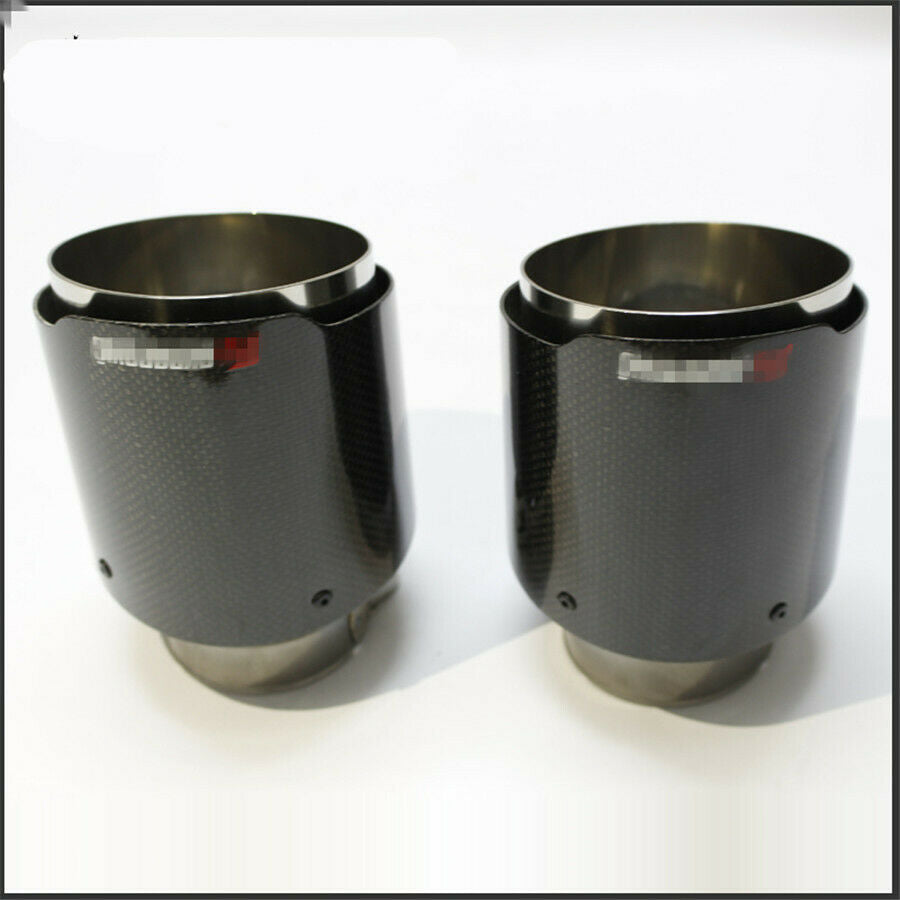 Real Carbon Fiber Exhaust Tips 63mm Inlet Car Muffler Pipe stainless steel 1pcs