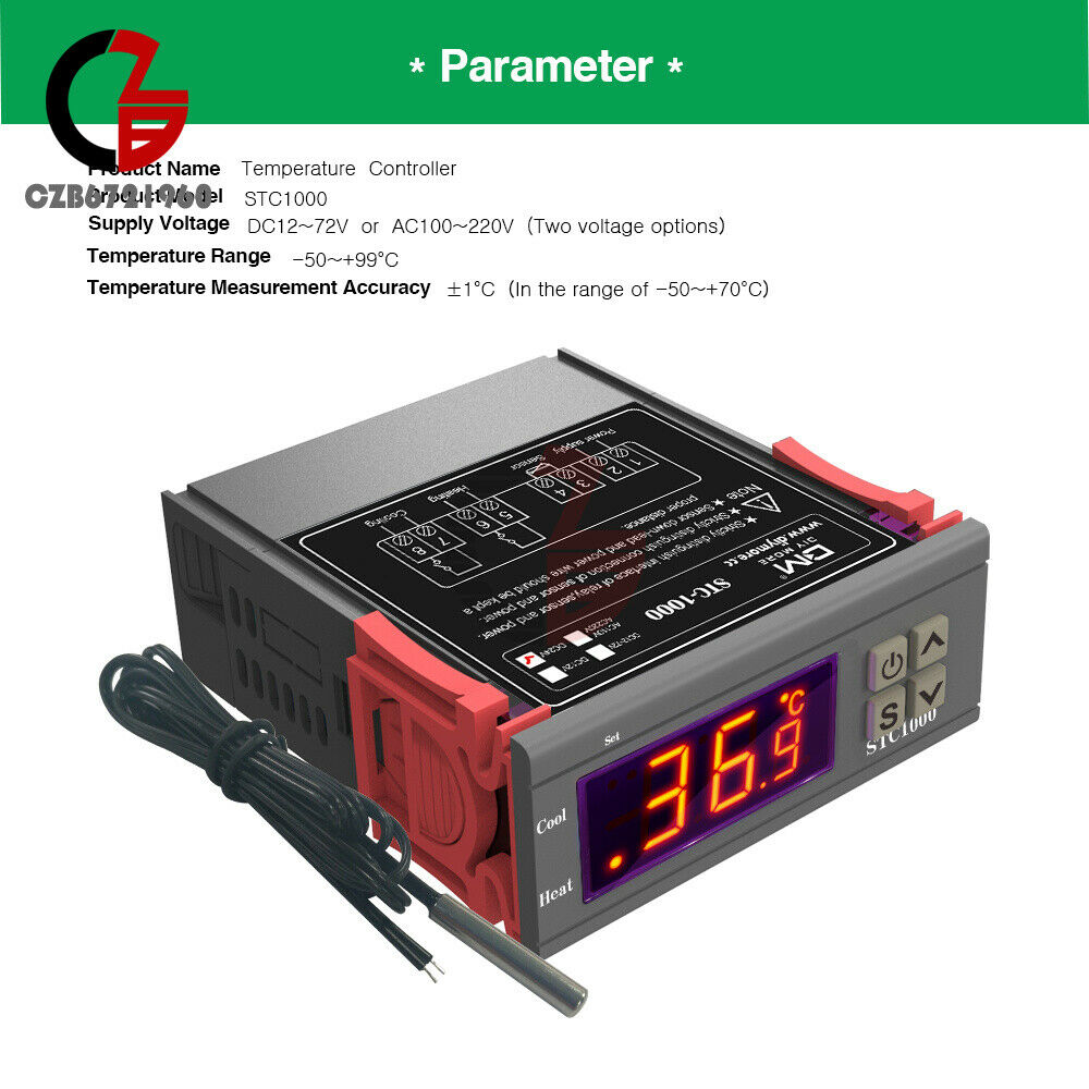 AC/DC 24V All-Purpose STC-1000 Digital Temperature Control Sensor Controller