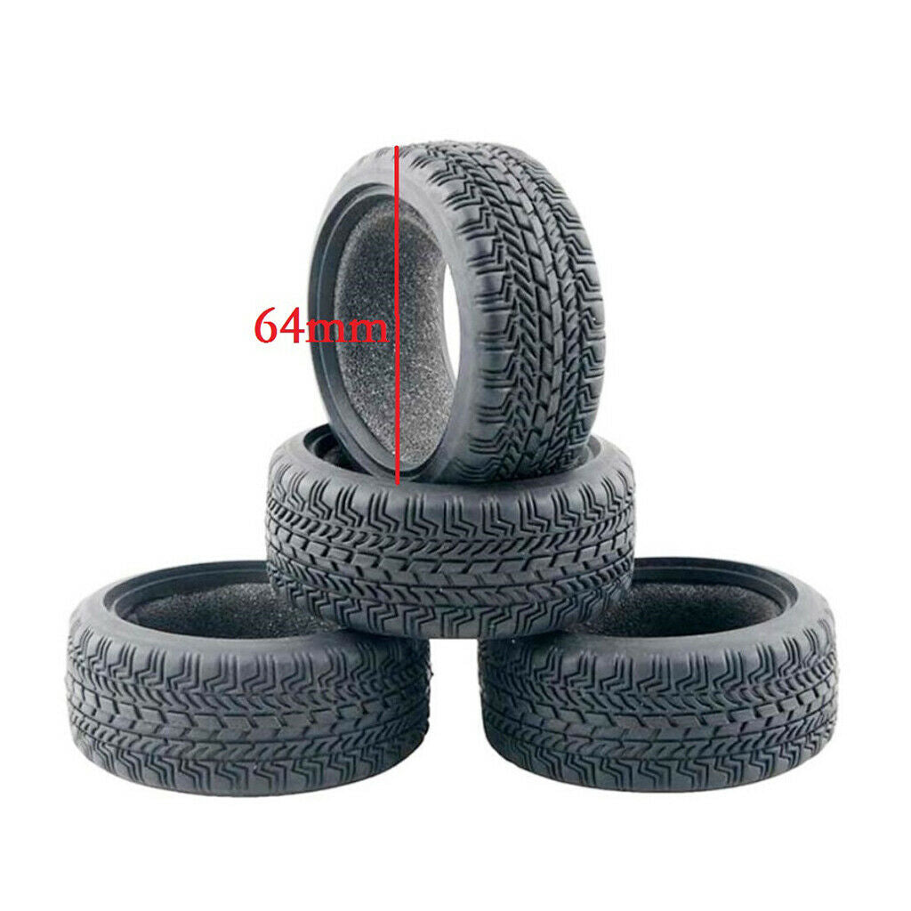 4x Rubber Tires Tyre for HSP for Tamiya HPI 1/10 RC Car Buggy Off-Road Car Truck