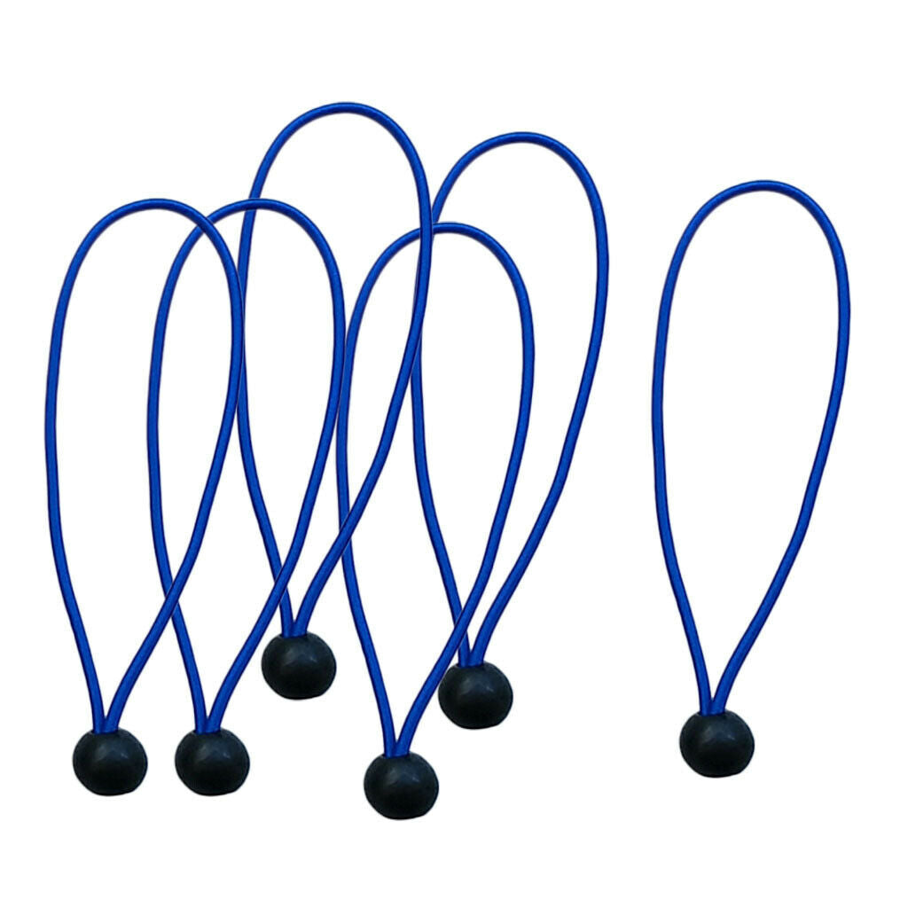 6 Pieces Heavy Duty Bungee Ball Cord Tarp Tent Tie Down Tope Blue 8 inch