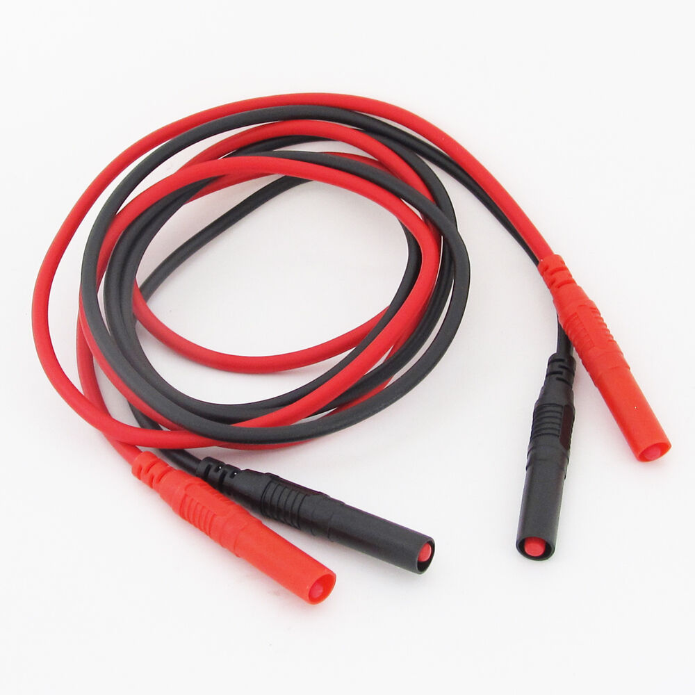 10pcs 1M/3.3ft Dual Jacket 4mm Banana Plug Silicone Voltage Probe Test Cables