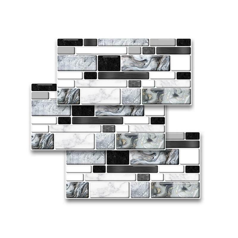 27pcs Imitation Gray Agate Marble Tile Stickers DIY Self Adhesive Kitchen Floor