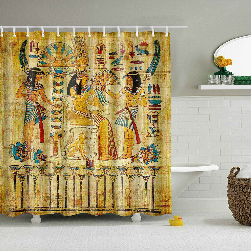 Africa Print Shower Curtain Water Resistant 180x180cm Washable Panel #1