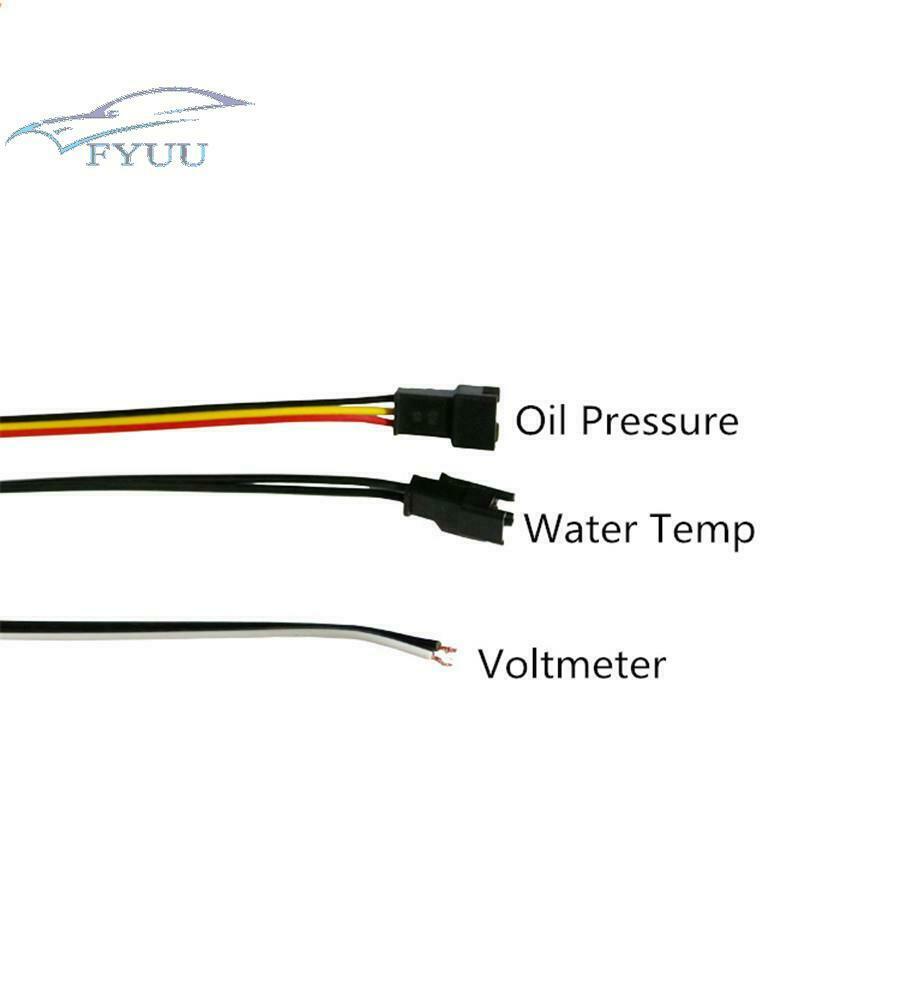 4in1 LCD Excavator Car Oil Pressure+ Voltmeter +Water Temperature+Oil Fuel Gauge