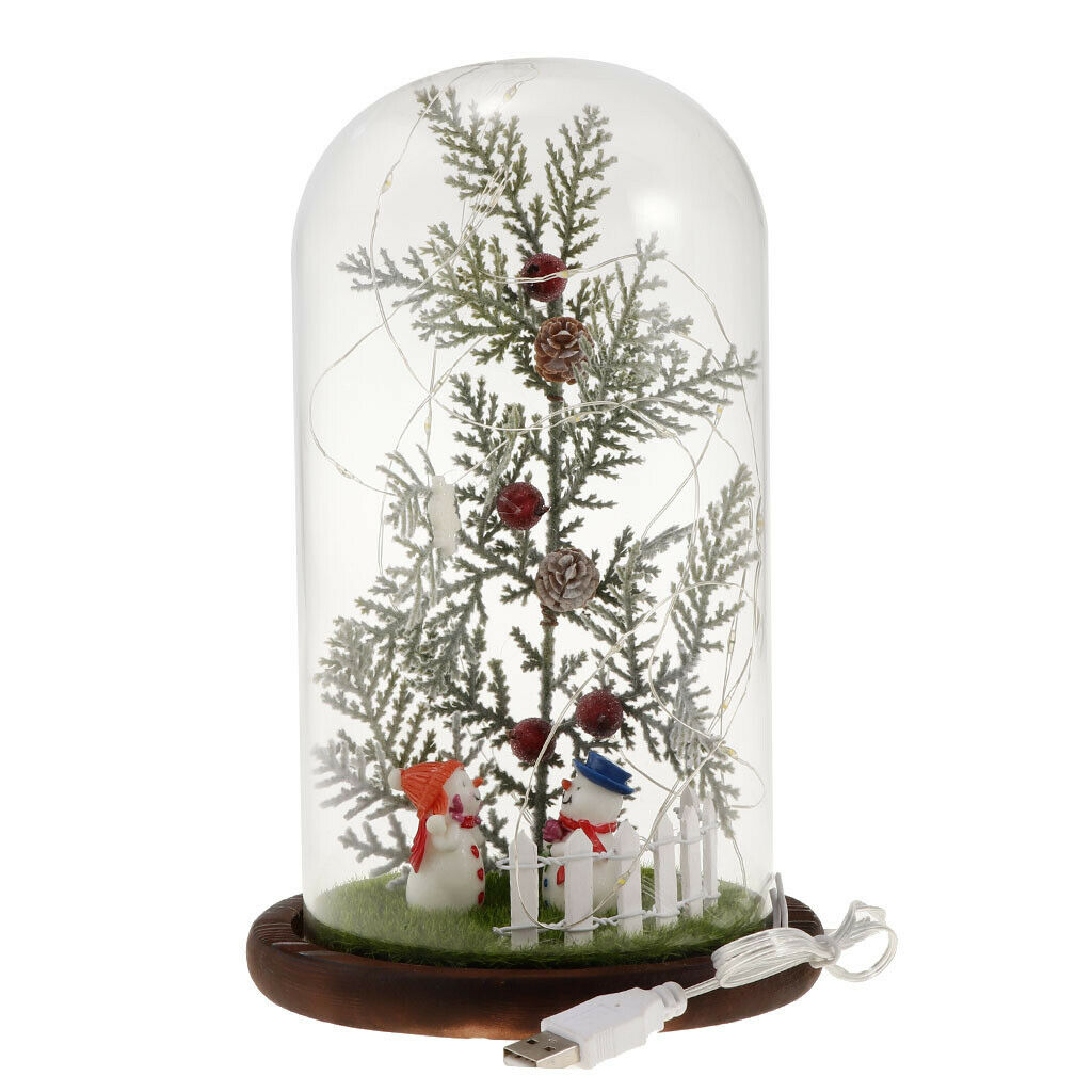 USB Glass Cover Led Micro Landscape Light, Christmas Gift Table Decoration