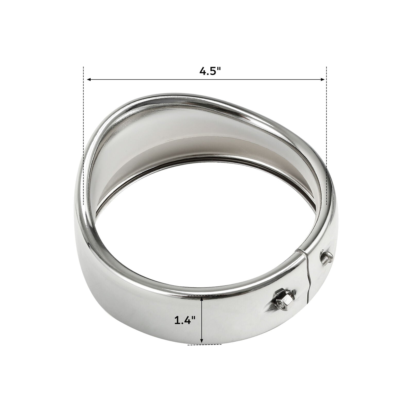 Motorcycle Chrome Headlight Lamp Trim Ring Fit For 4.5" Sealed Beam Headlight