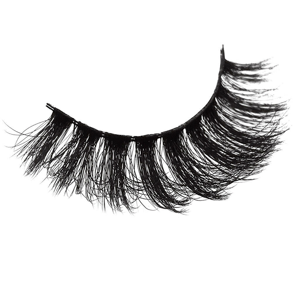 1 Pair Makeup Curl Eyelash Eye Lash Beauty Natural Black Messy Long Lashes -