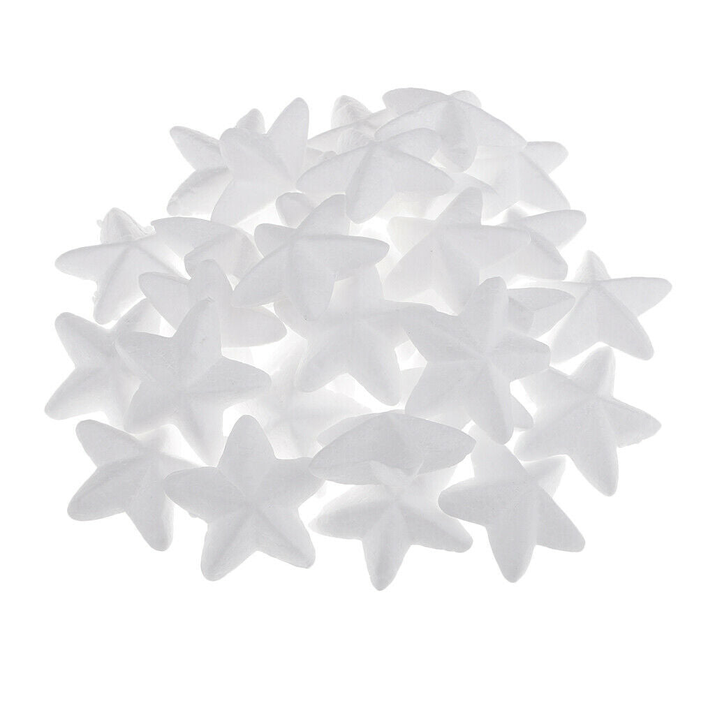 30x Christmas Star Styrofoam Foam Material For Kids Children Modeling Craft