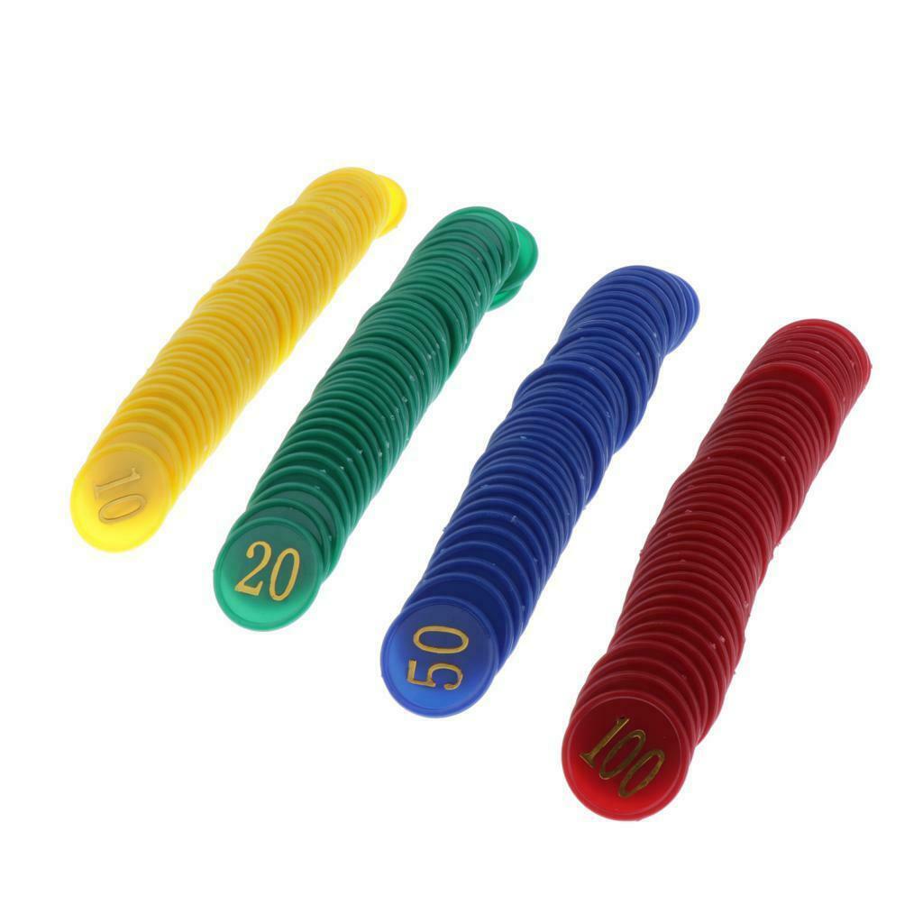 160pcs/set Plastic Poker Chips Set, 10/20/50/100 Chip 4 Colors Casino Props Card