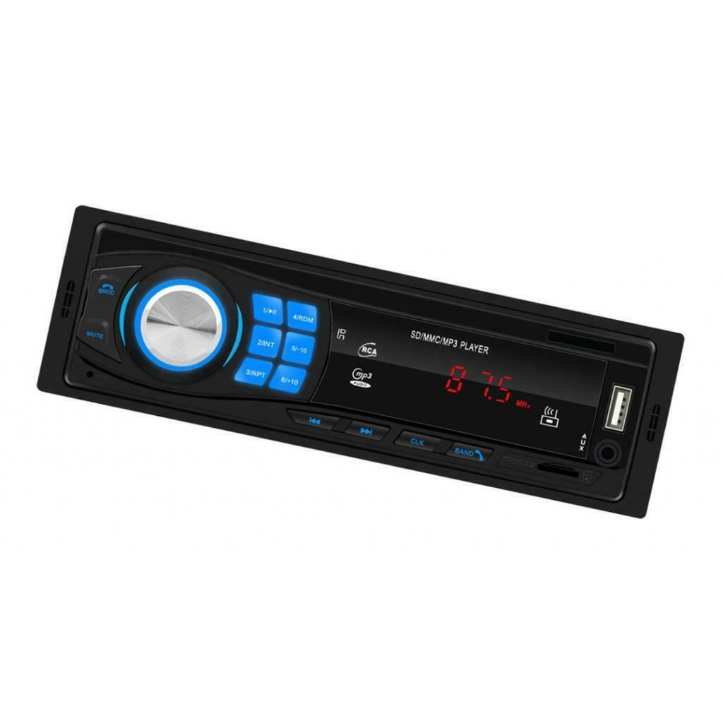 1 DIN Single Car In-Dash Stereo USB FM Radio Bluetooth Hand-free MP3 RCA AUX