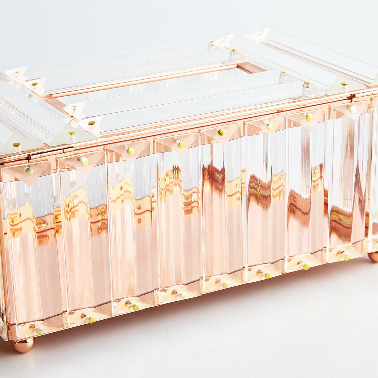 Luxury Crystal Tissue Box Cover Rectangular Napkin Case for Bathroom Office
