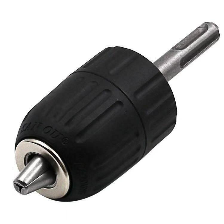 Keyless Drill Chuck 2-13mm To 1/2" - 20UNF with Round Shank Extension Rod Tools