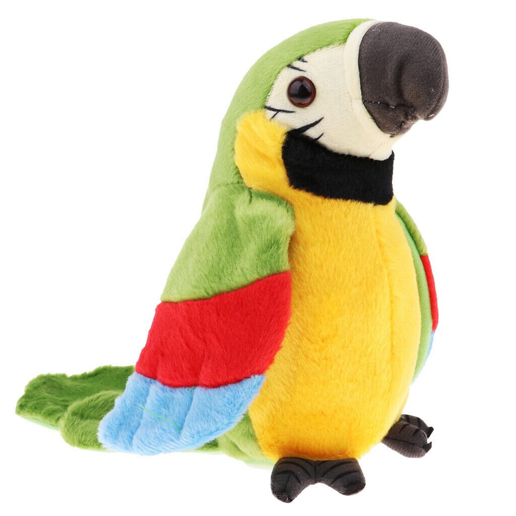 Plush Talking Repeating Parrot Gift Education Interactive Toys Green