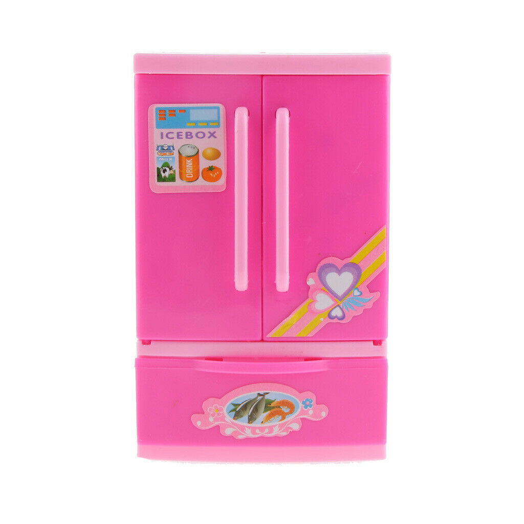 Artificial Kitchen Refrigerator Pink Mini Refrigerator Fridge for Kids With Mom
