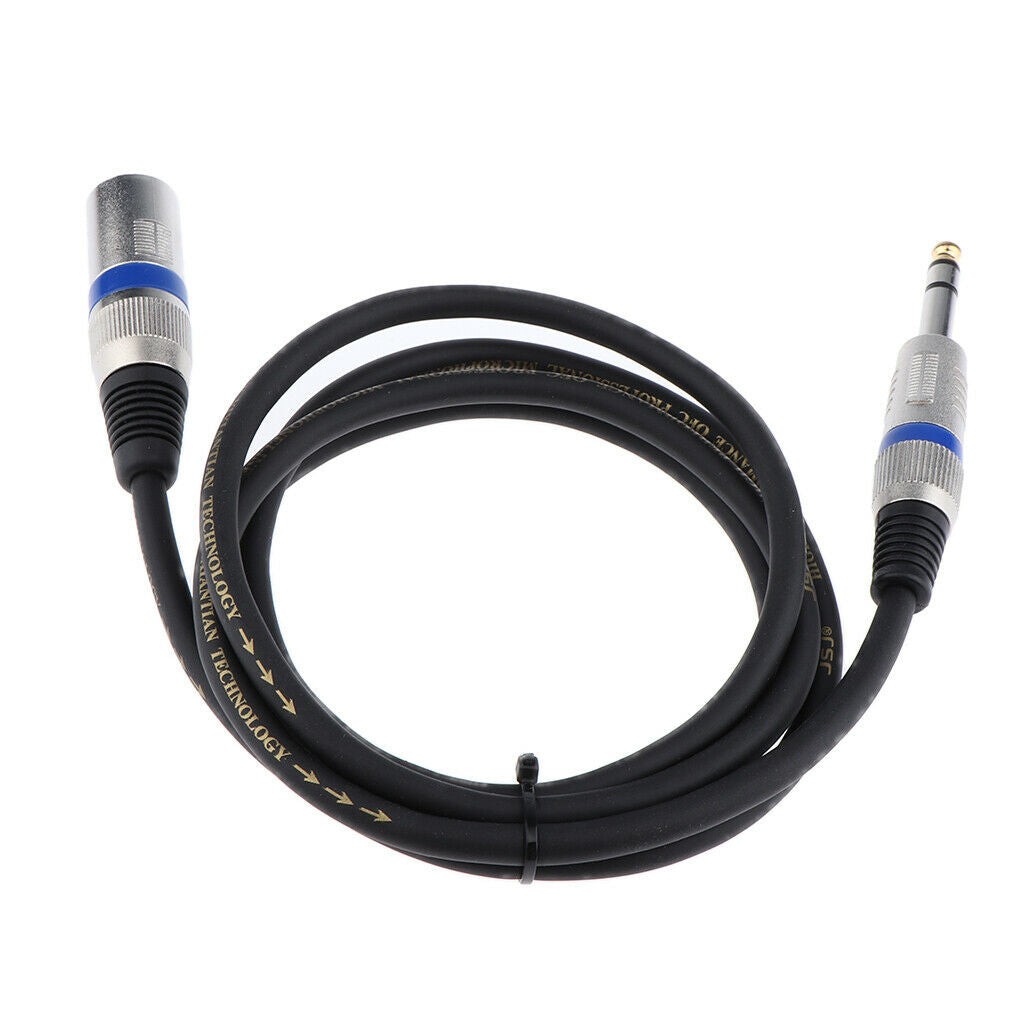 5FT 6.35mm 1/4 Inch Stereo   Plug Male to XLR Male Plug Cable 1.5 Meters