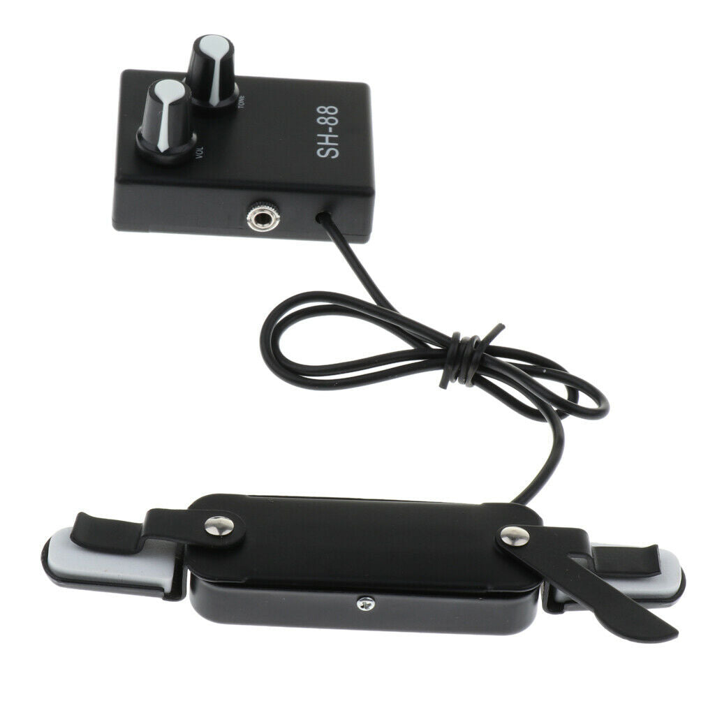 Acoustic Guitar Pickup Clip On Soundhole Transducer with Tone Volume Control