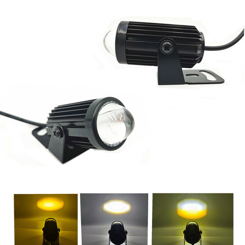 12/48V Motorcycle LED Driving Fog Lights Amber White 6000LMW 6000k for Truck ATV