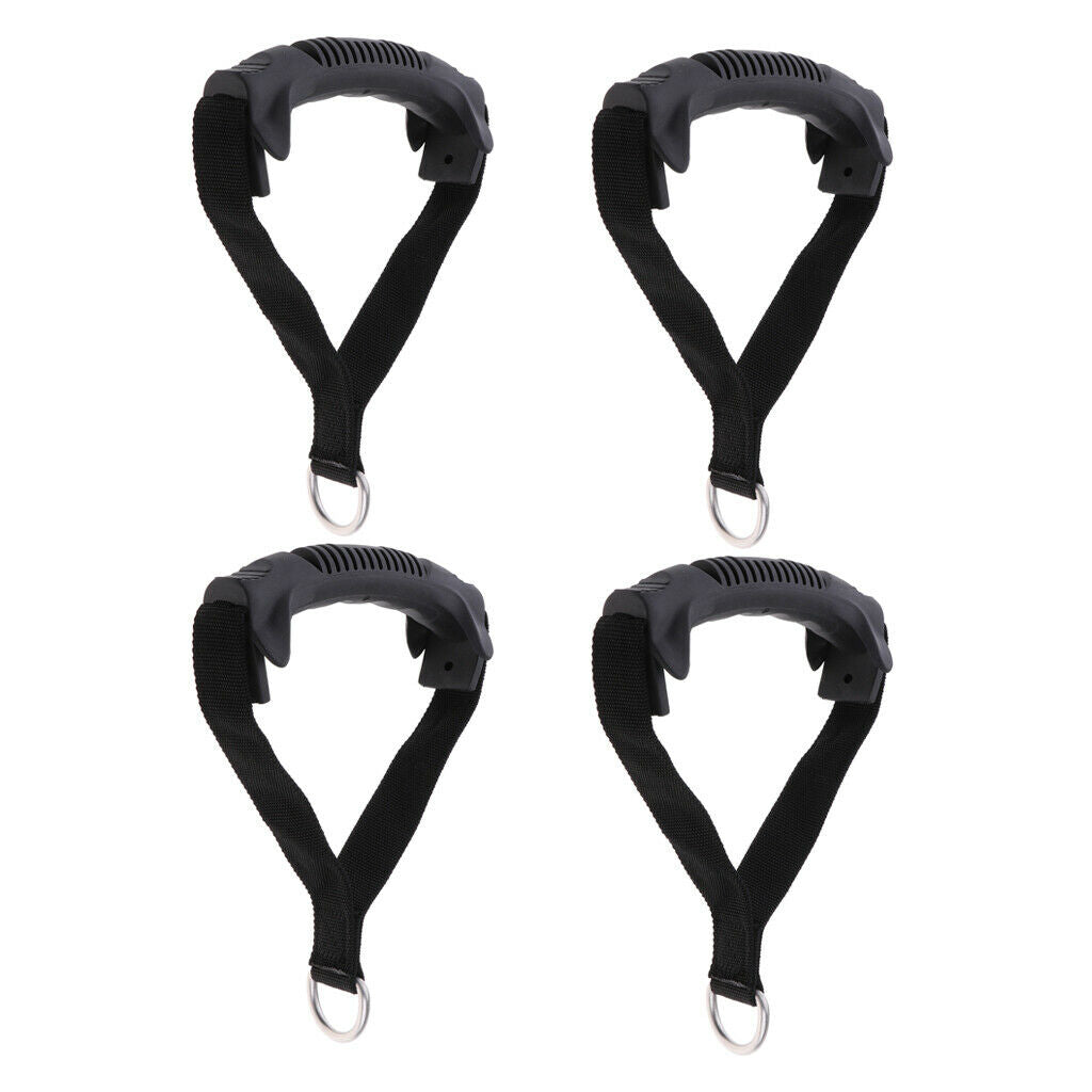 4 Exercise Handles Pull Grips D-Rings Handlebar Gym Workout Tool for Indoor Home