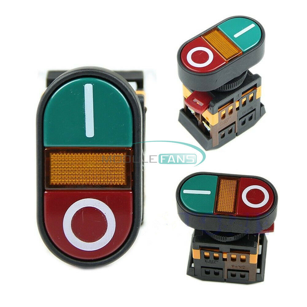 Red Green Power ON OFF Light Indicator Momentary Switch Start Stop Push Button