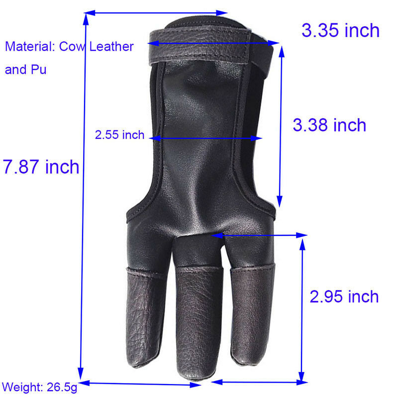 1pc Archery Glove Finger Guard Protector Gear 3 Fingers Right Left Hand Leather