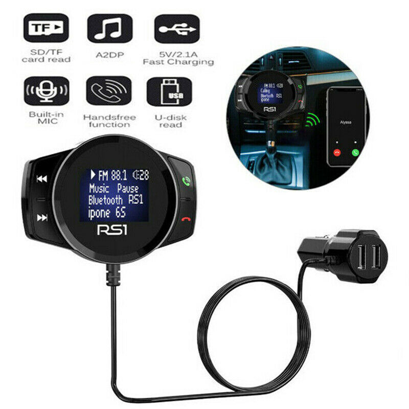 RS1 Handsfree Wireless Car Kit LCD FM Transmitter MP3 Radio Player USB Charger