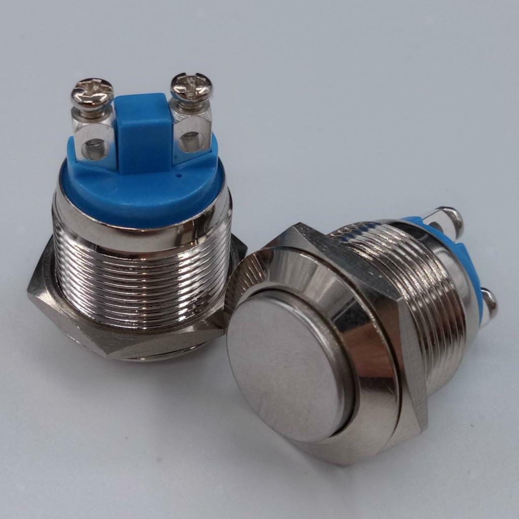 19mm Starter Switch Momentary Push Button Nickel Plated Brass Metal