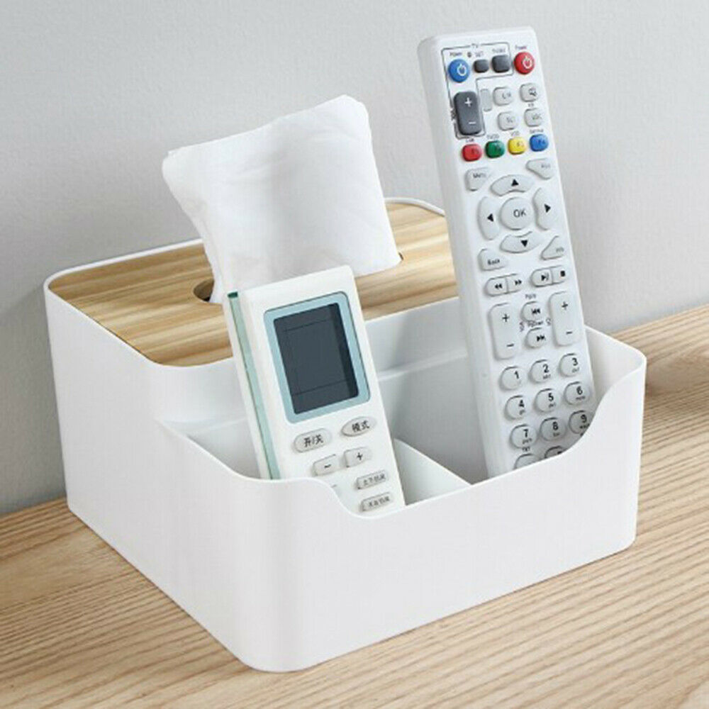 Living Room Desktop Tea Table Wood Tissue Paper Box Remote Control Storage Box
