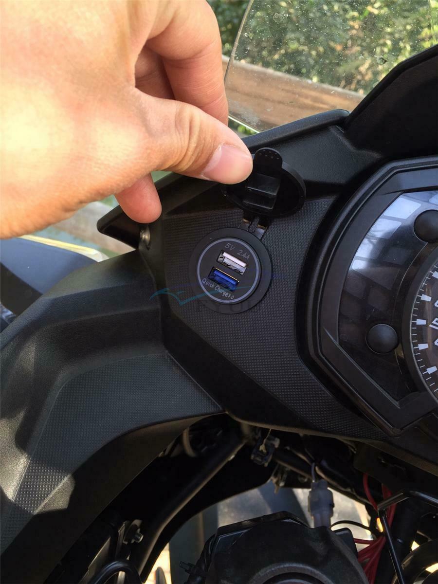12V USB Motorcycle Bicycle Charger with Relay For Kawasaki versys650 /versys1000