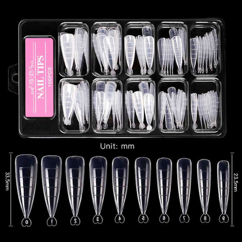 100Pcs Nail Forms Full Cover Gel Mold Tips Nail Extension Nails Accessories DDF