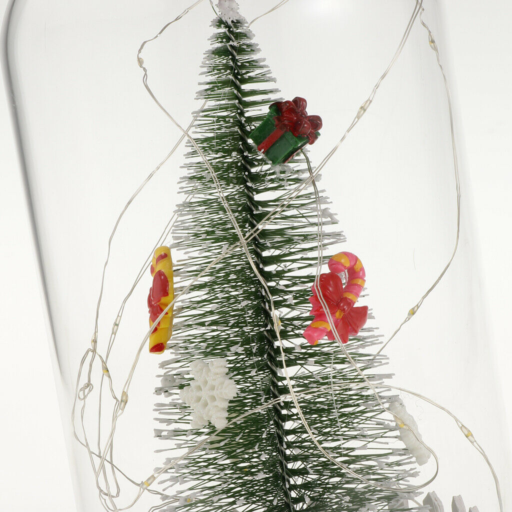 LED USB Christmas Home Night Light Xmas Glass Immortal Preservation Vase