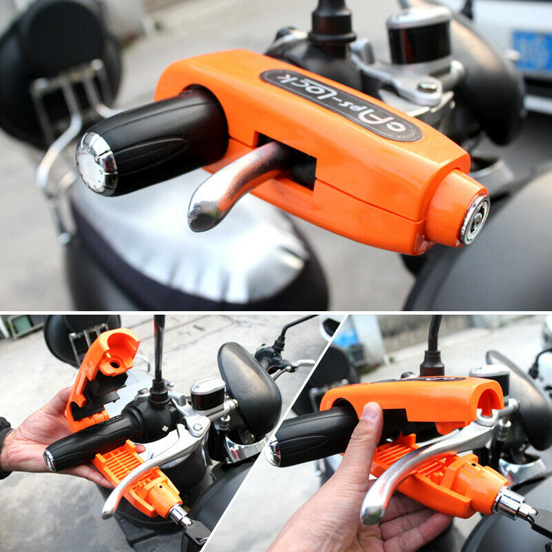 Motorcycle Scooter Handlebar Brake Lock Lever Grip Throttle Security Anti-theft