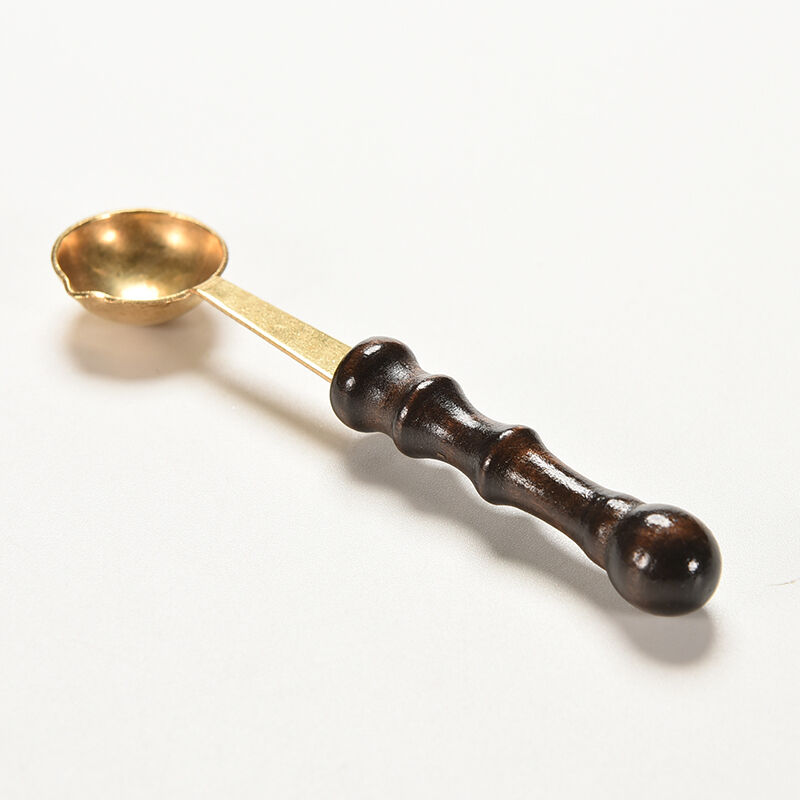 Brass & Wood Spoon For Melt Wax Melted Dissolve Wax Seal Stamp Envelope Cr.l8