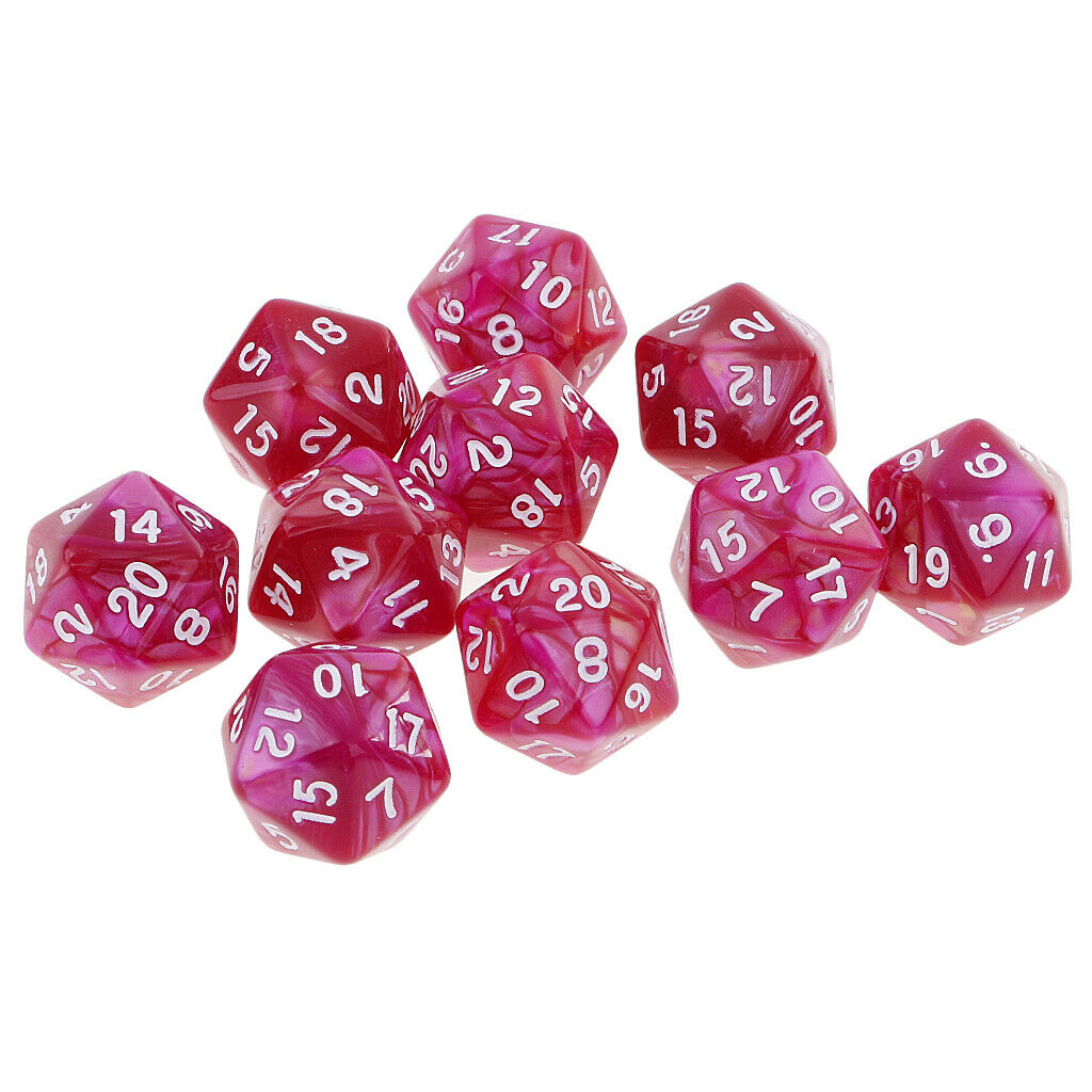 D20 Multi Side Dices for Roleplaying Game DND Game Math Teaching Purple Red