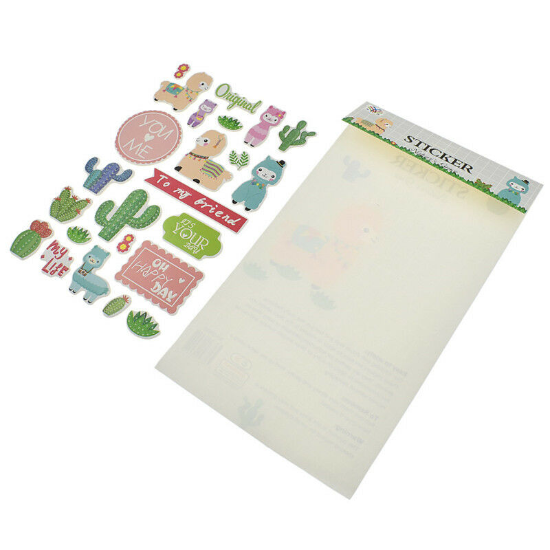 1 Set Cartoon Cactus Alpaca Stickers DIY Scrapbooking Album Paper Card Decor